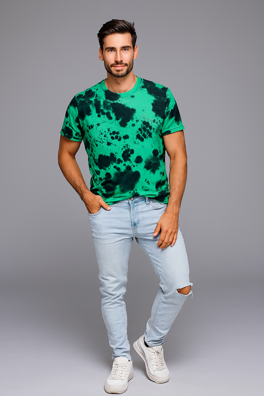Green Oversized Tie Dye Tee